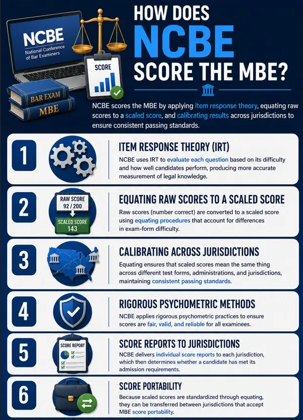 How does NCBE score the MBE