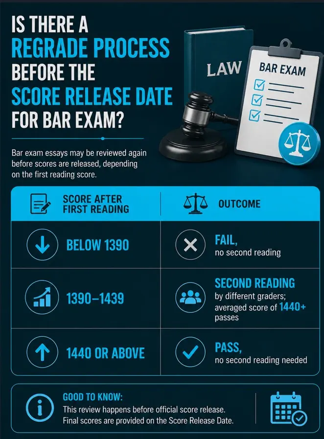 Is there a regrade process before the Score Release Date for Bar Exam