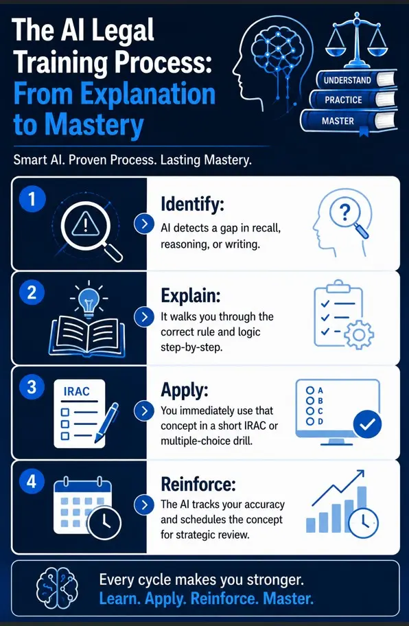 The AI Legal Training Process From Explanation to Mastery