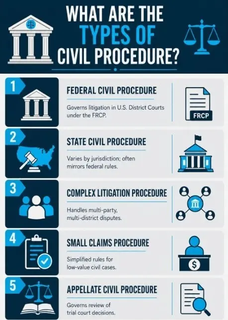 What are the types of Civil Procedure