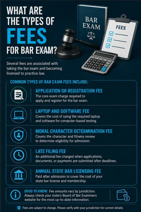 What are the types of Fees for Bar Exam?