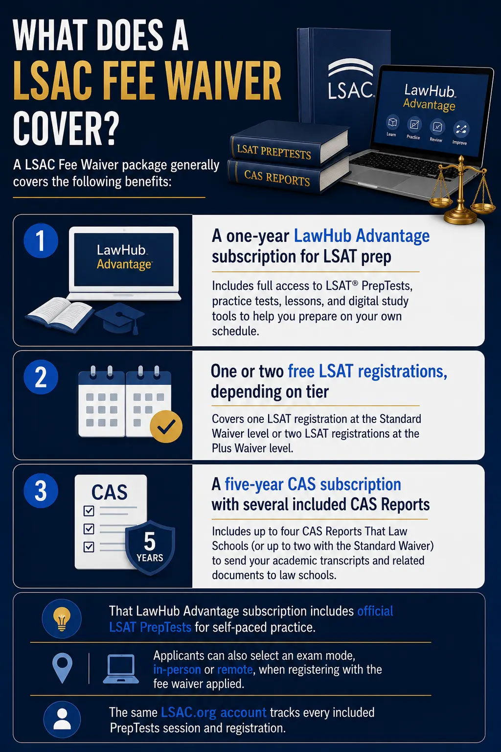 What does a LSAC Fee Waiver cover