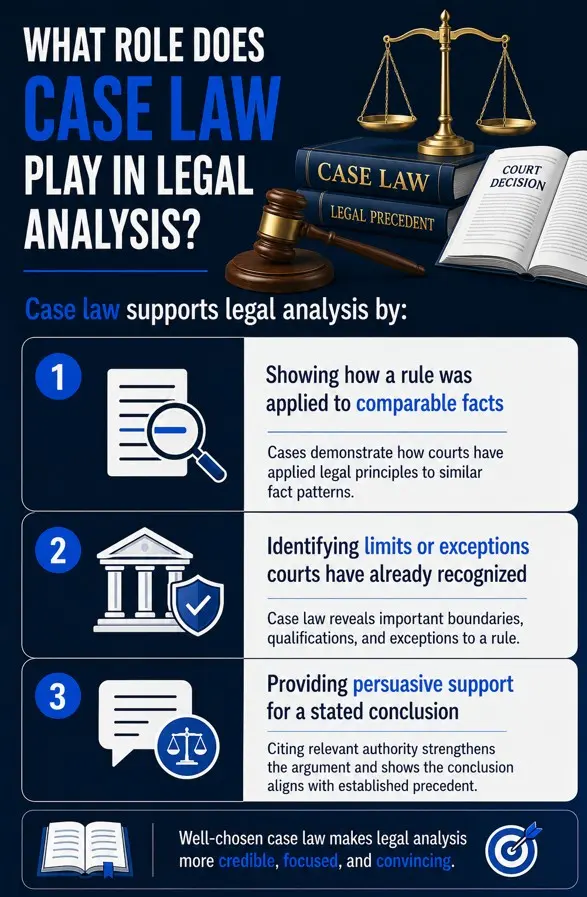 What role does case law play in legal analysis?